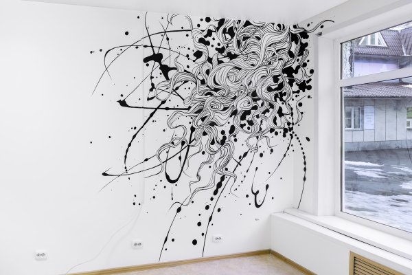Роспись стен черно белая