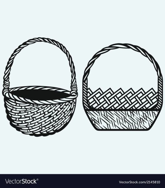 Корзина плетеная раскраска