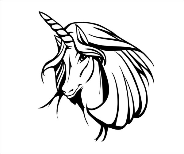 Единорог черно белый