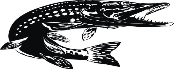 Трафарет щуки