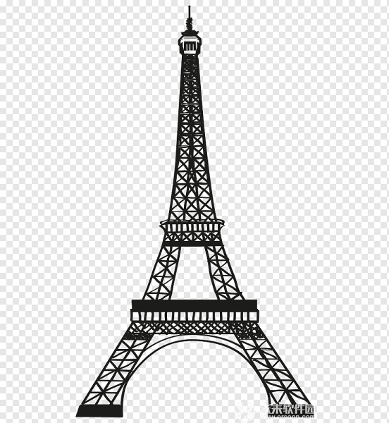 Эйфелева башня на белом фоне