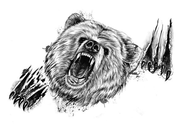 Медведь тату эскиз