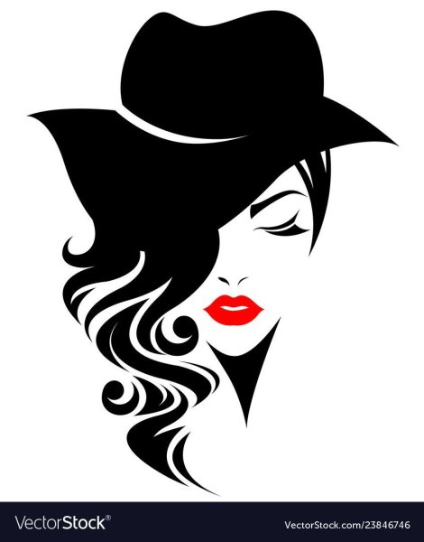 Силуэт девушки в шляпе