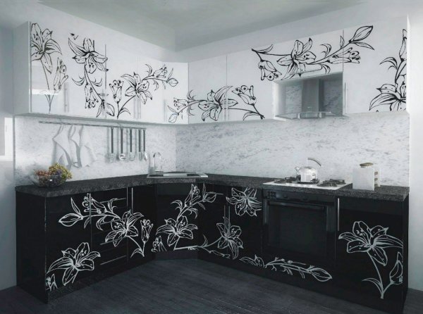 Черно белые рисунки для кухни
