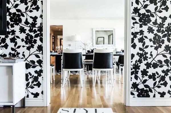 Бело черные обои для стен