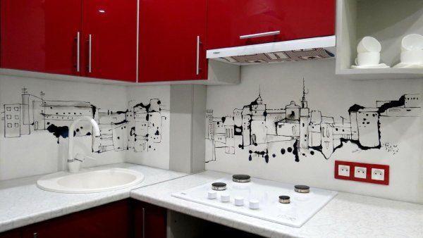 Черно белый арт интерьер