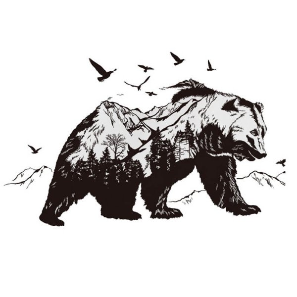 Гравировка медведь