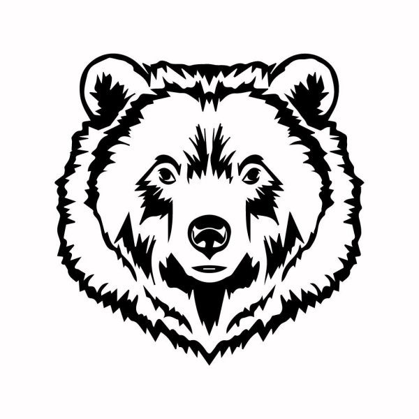 Силуэт морды медведя