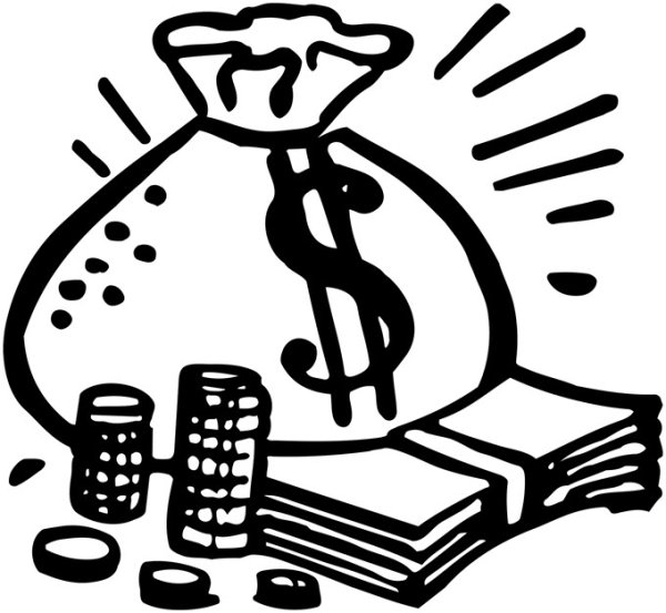 Мешок с деньгами карандашом