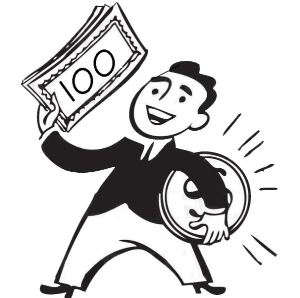 Деньги мультяшные черно белые