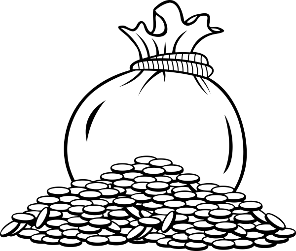Мешок с деньгами раскраска