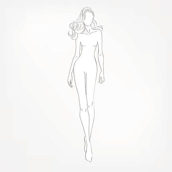 Женский силуэт эскиз