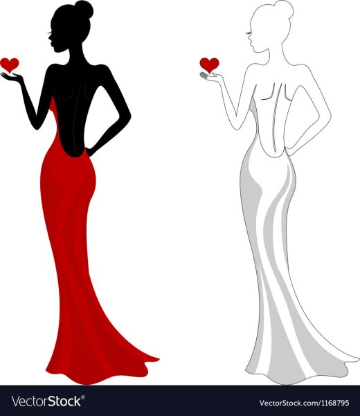 Силуэт женщины в Красном платье