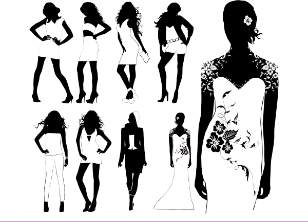 Стилизованные женские силуэты