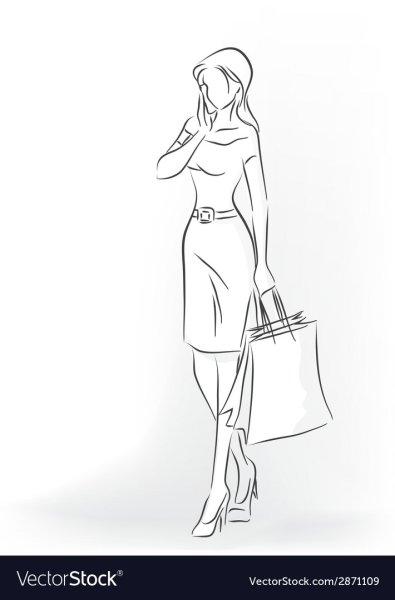 Рисунок женщины в полный рост