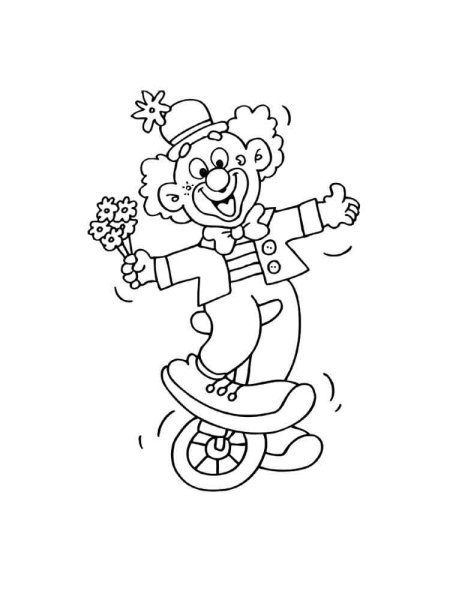 Раскраска клоуны для детей