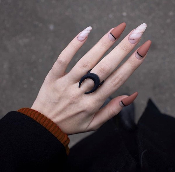 Маникюр Минимализм на длинные ногти
