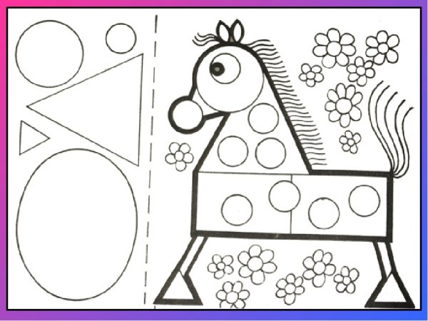 Рисование геометрическими фигурами для детей