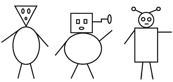 Человечек из геометрических фигур для детей