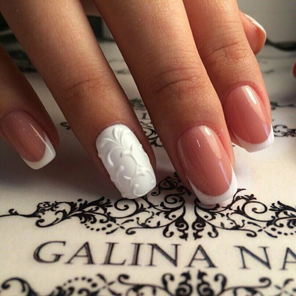 Свадебный маникюр френч