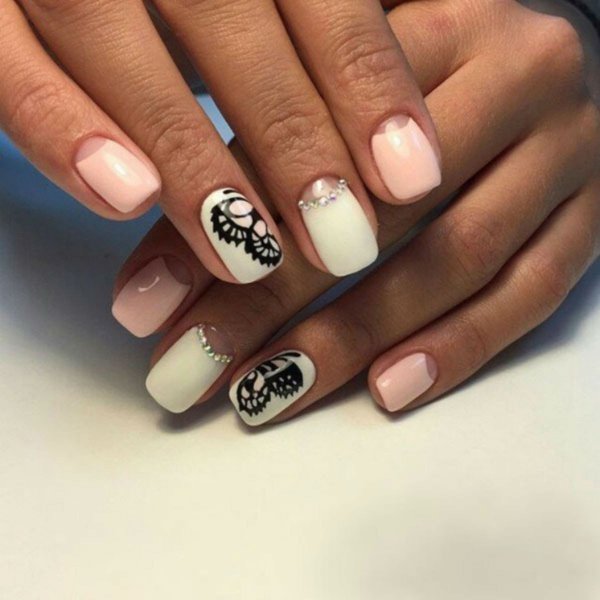 Шеллак молочный с узором