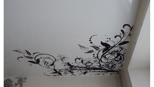 Натяжные потолки с фотопечатью черно белые