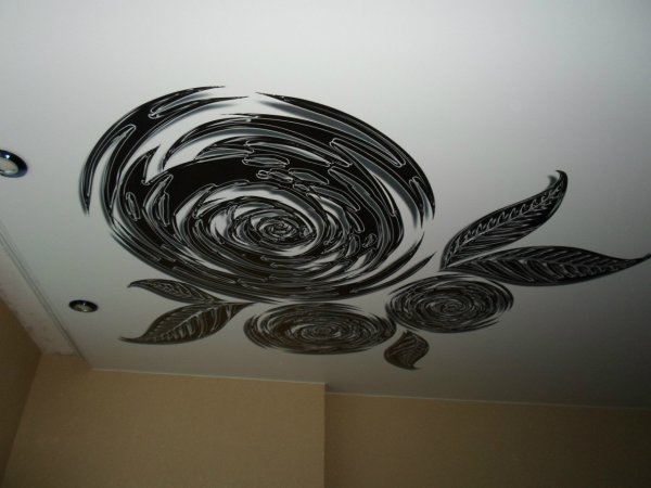 Натяжные потолки с фотопечатью черно белые