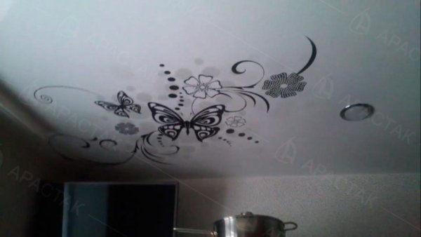 Натяжные потолки с фотопечатью для кухни узоры