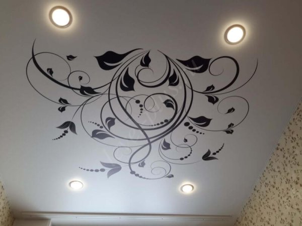 Натяжные потолки матовые с рисунком