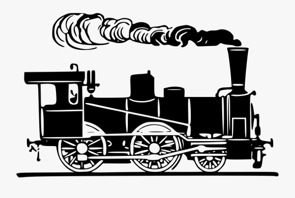 Паровоз трафарет