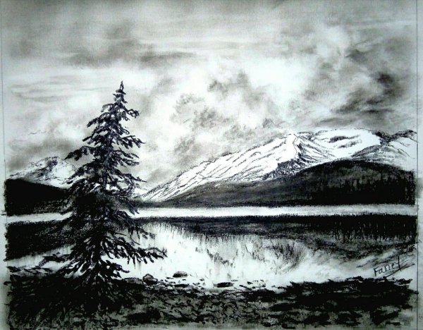 Пейзаж углем для начинающих