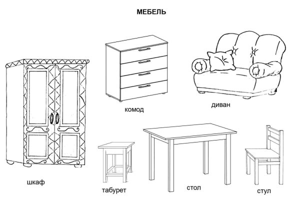 Раскраска мебель для малышей