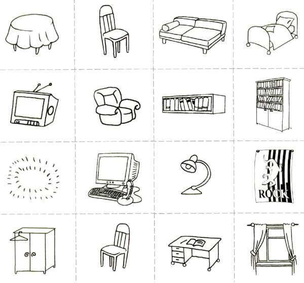 Мебель задания для детей