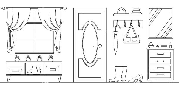 Прихожая в бумажном домике