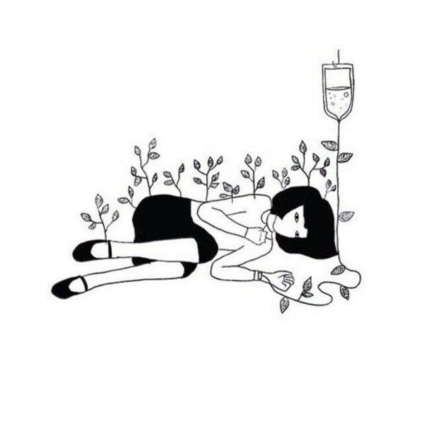 Стикеры грустные черно белые