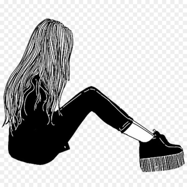 Черно белые рисунки девушек для срисовки