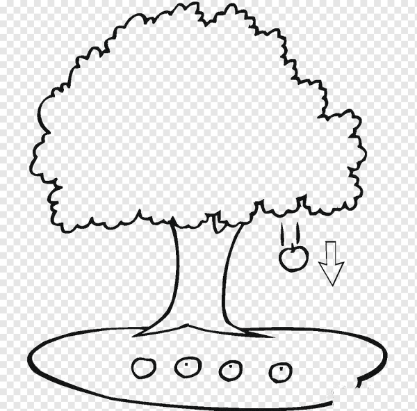 Яблоня раскраска для детей