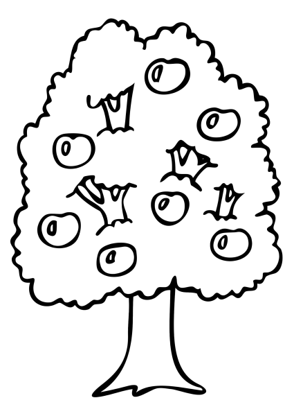 Дерево раскраска для малышей