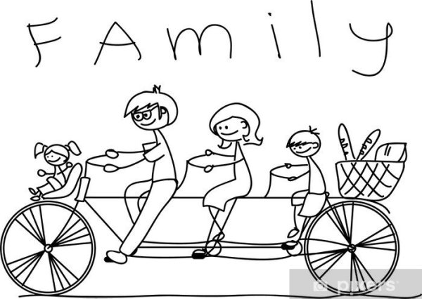 Семья раскраска для детей