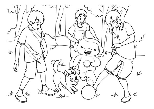 Семья на велосипедах раскраска