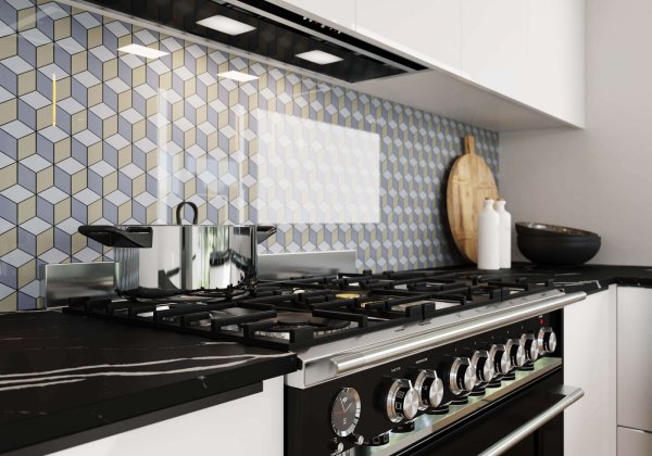 Геометрический фартук на кухню