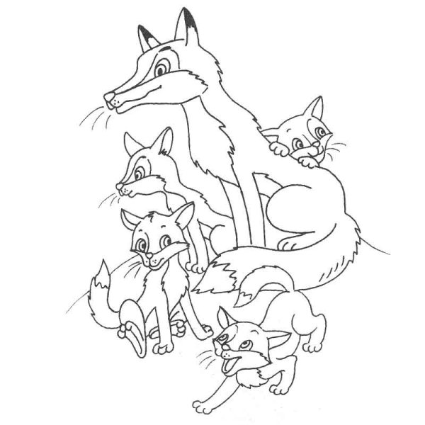 Раскраска Лисенок