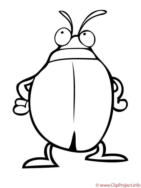 Жук раскраска для малышей