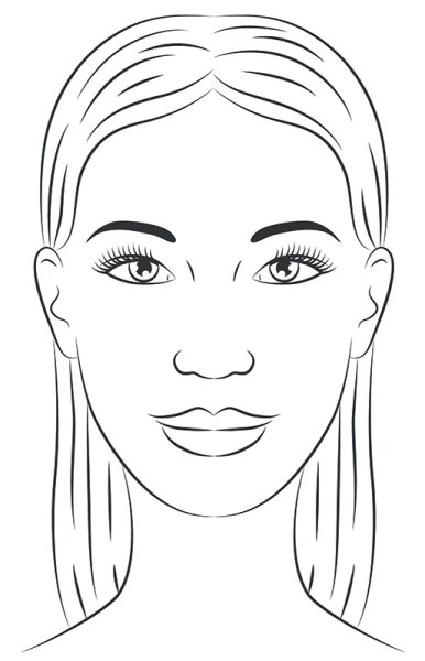 Эскиз лица для макияжа