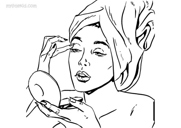 Лицо девушки раскраска для макияжа