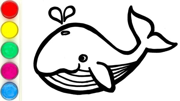 Раскраска. Кит