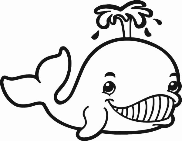 Раскраска кит милый