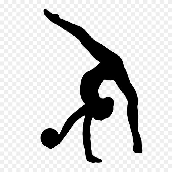 Гимнастка с лентой силуэт