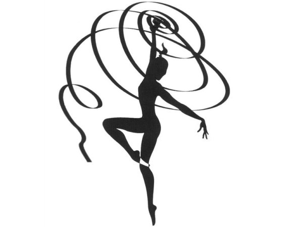 Гимнастка с обручем силуэт