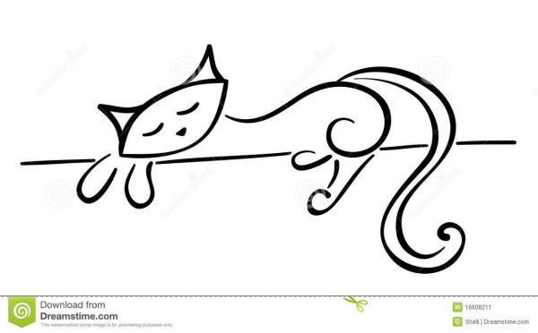 Кот одной линией